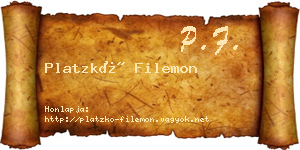 Platzkó Filemon névjegykártya
